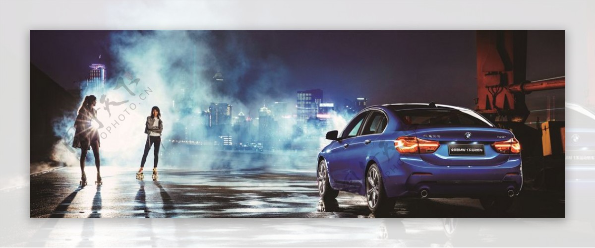 全新BMW1系运动轿车广告画