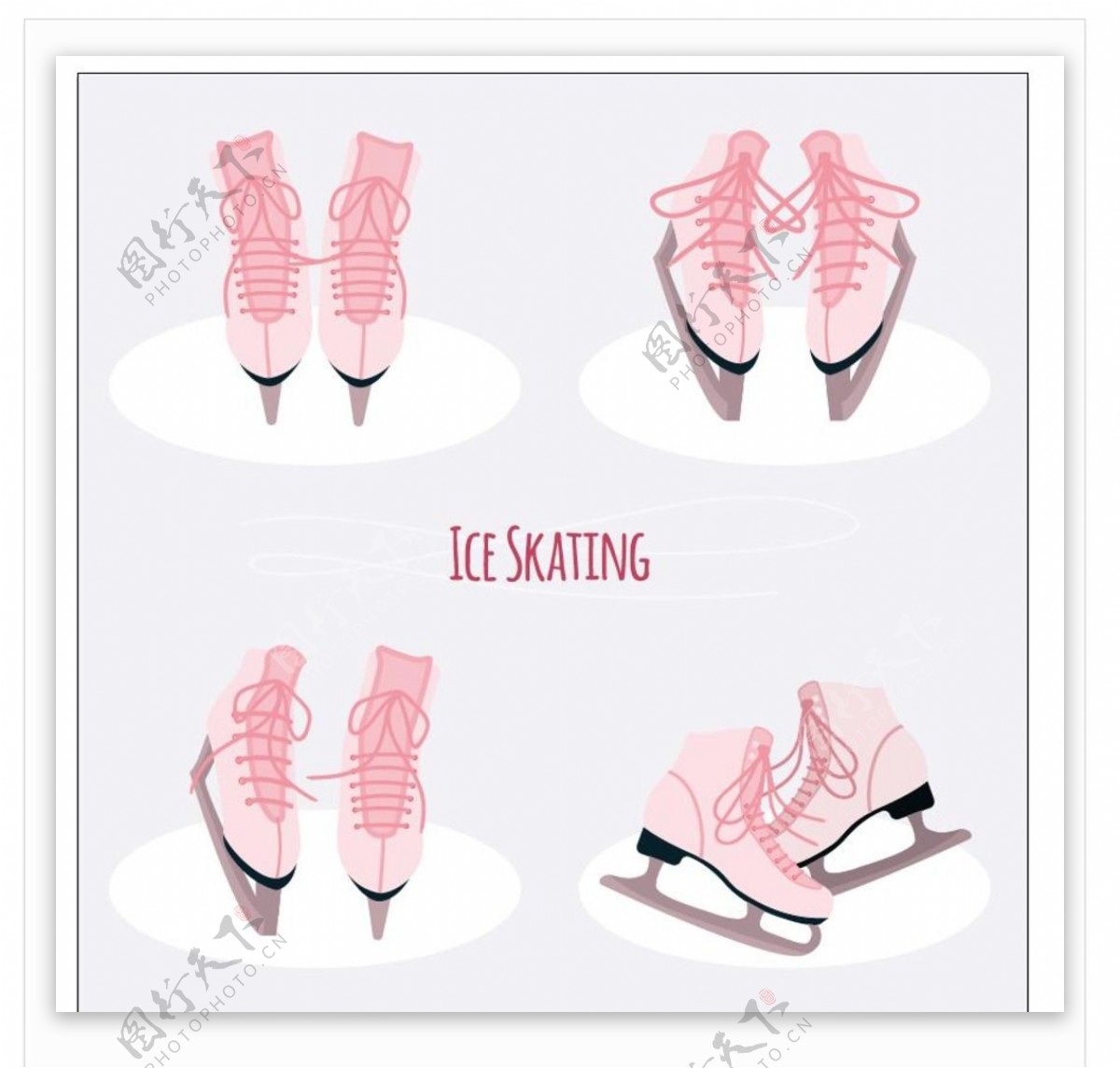 粉红色滑冰鞋矢量