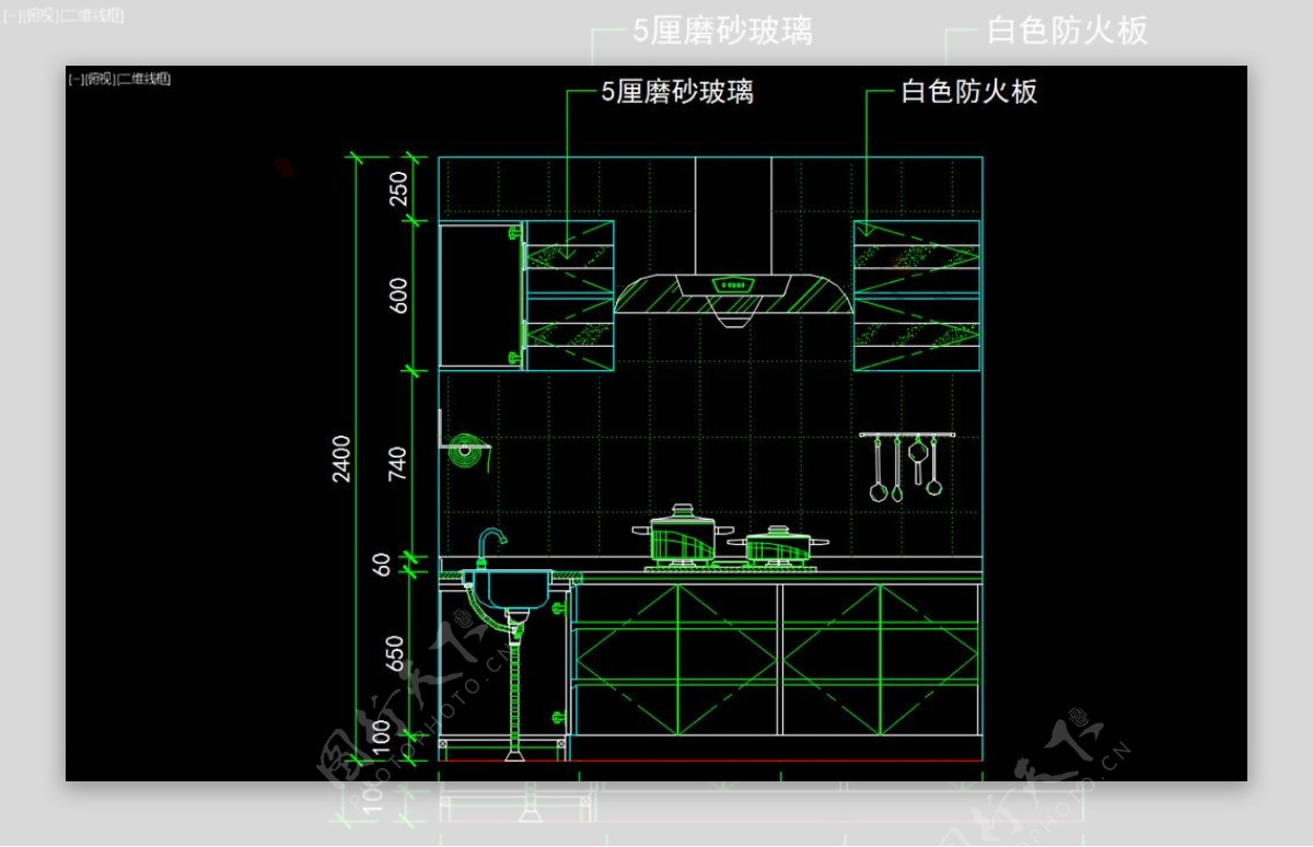 室内图块厨房立剖面