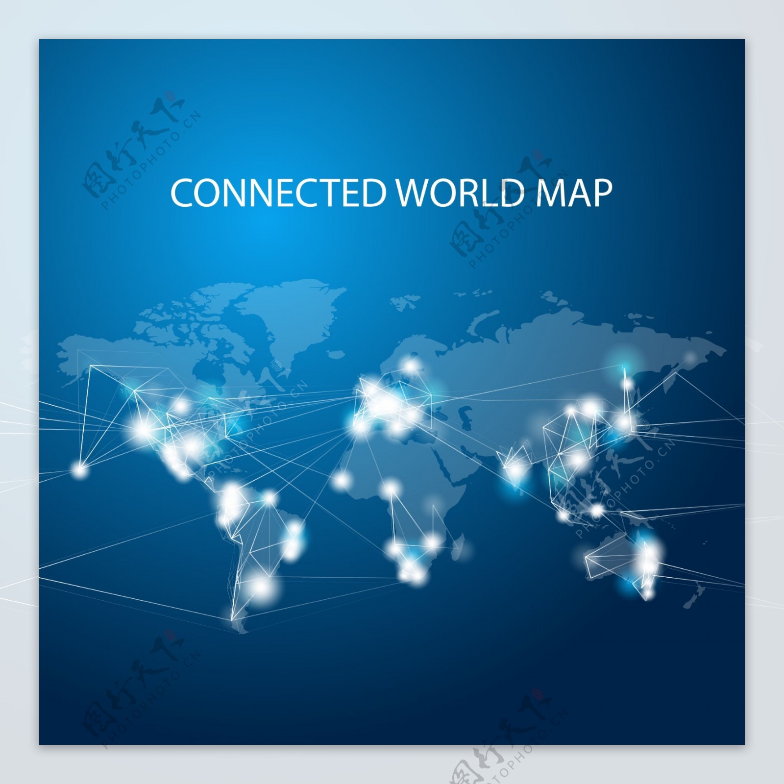 点线连接一带一路世界地形图