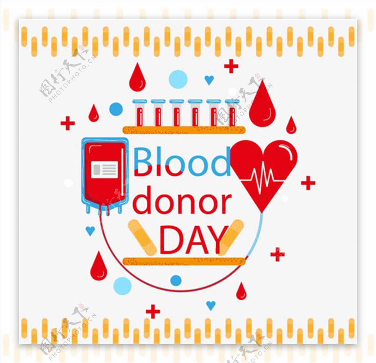 卡通世界献血日标题
