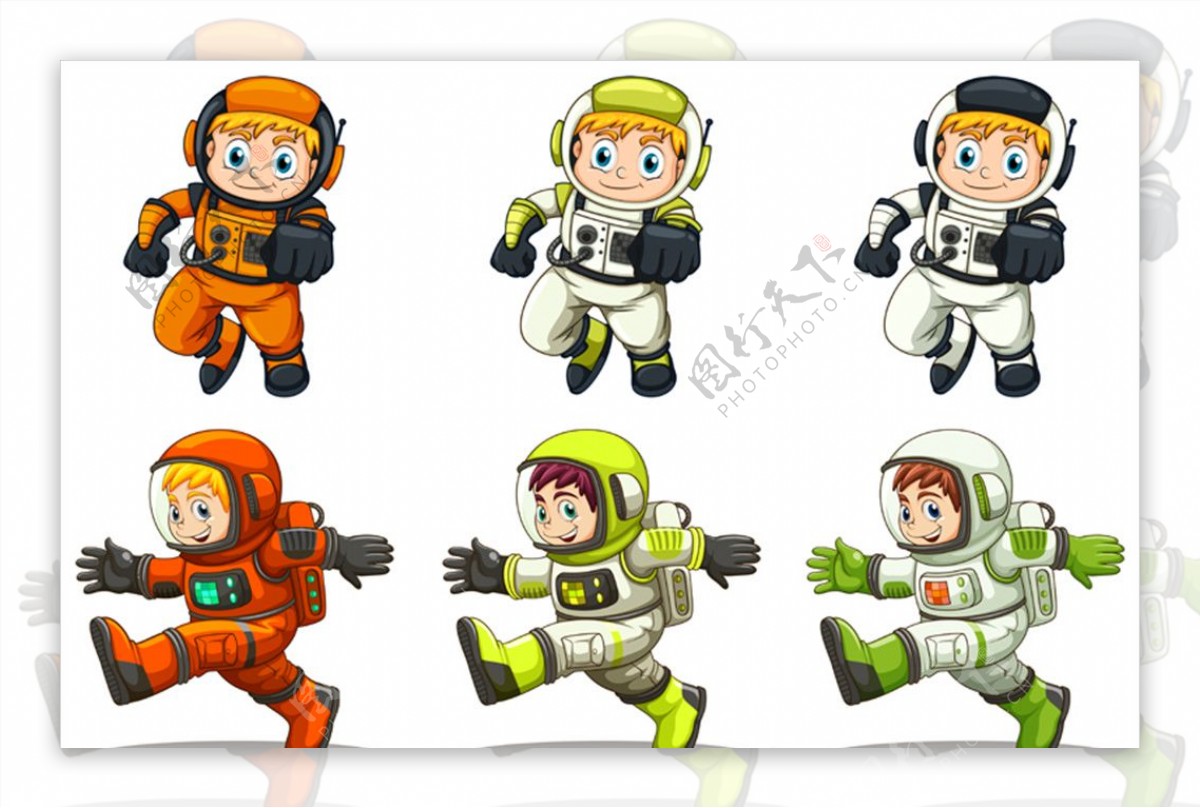 卡通儿童节穿宇航服的孩子