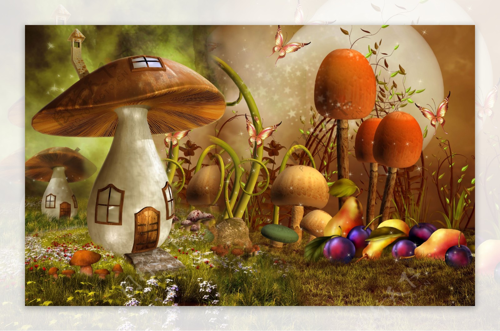 蘑菇漫画背景墙