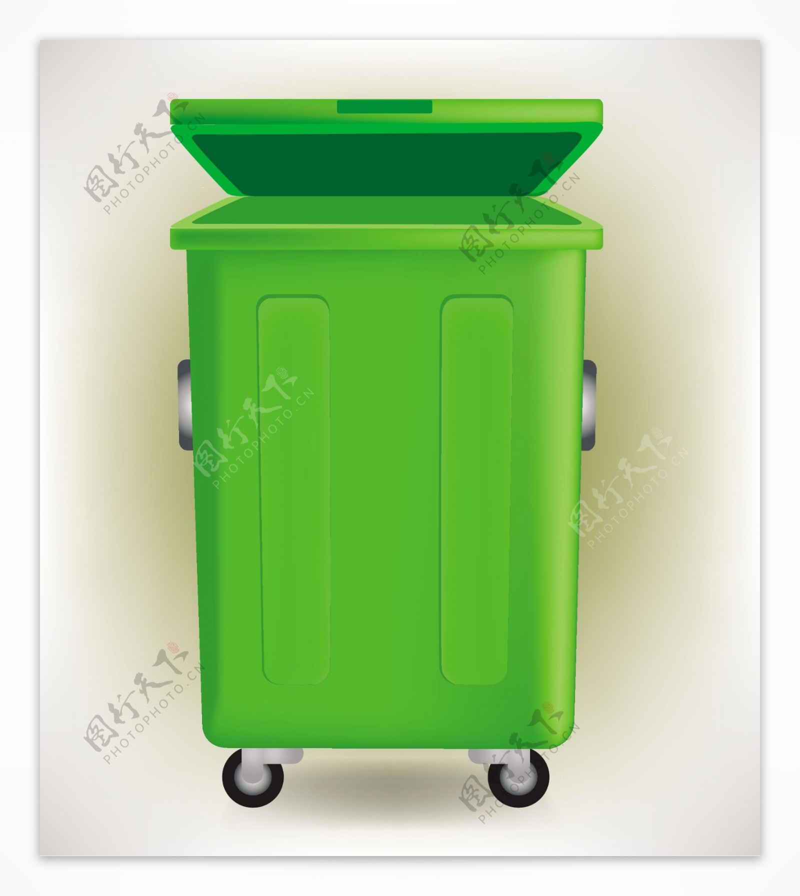绿色垃圾桶矢量素材