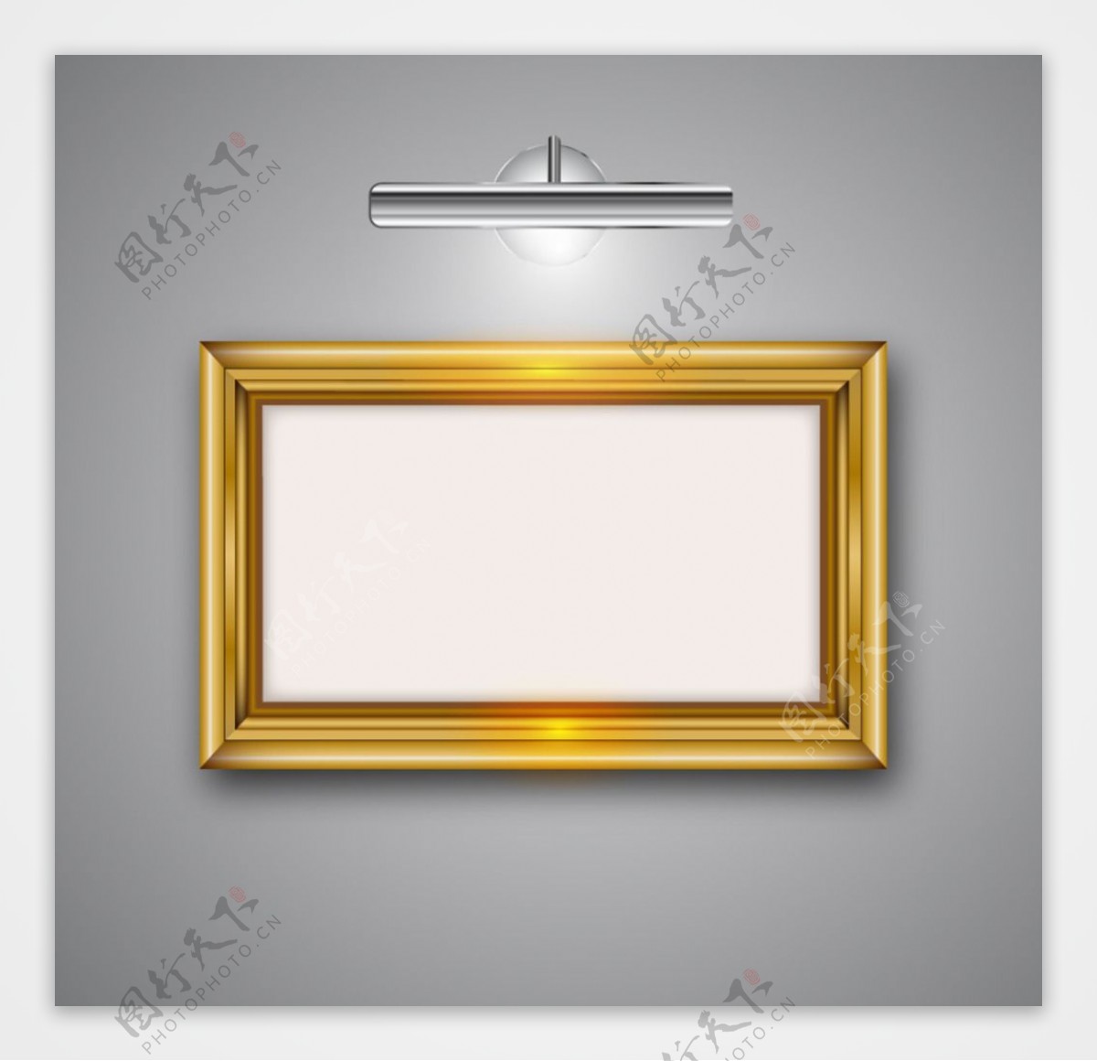 精美金色相框和射灯设计矢量素材