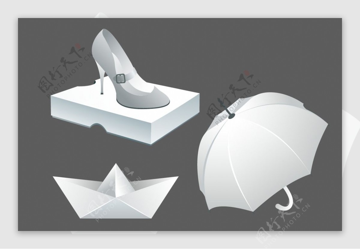 鞋盒纸船雨伞