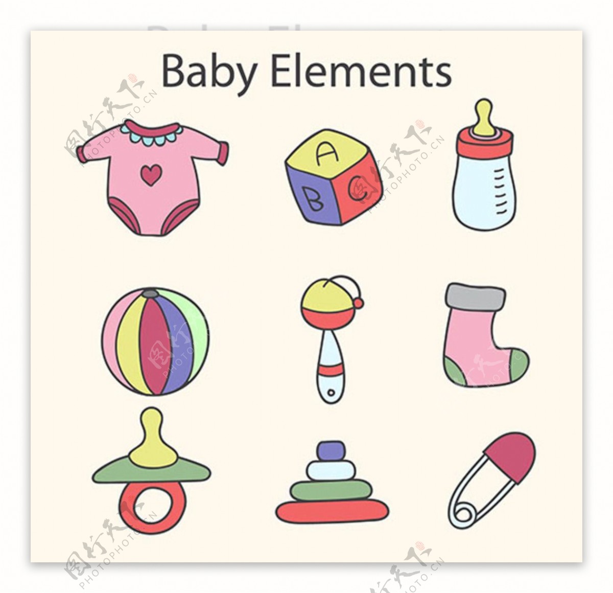 卡通母婴儿童宝宝元素
