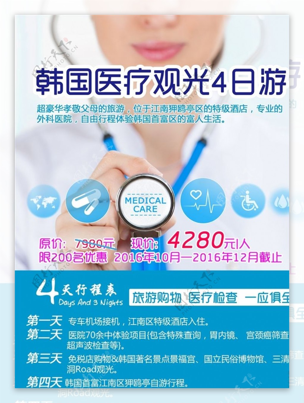 韩国医疗观光旅游海报