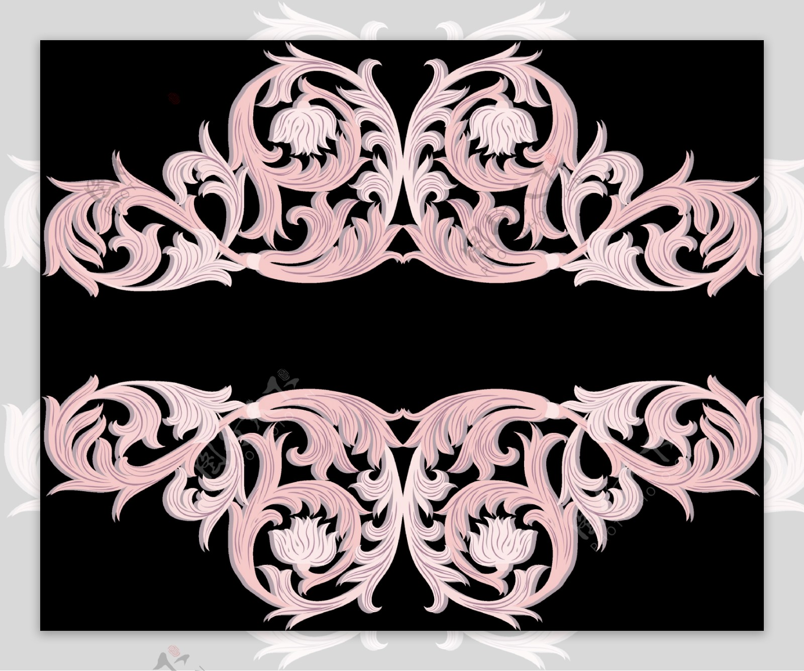 粉红装饰花纹分隔符免抠png透明图层素材