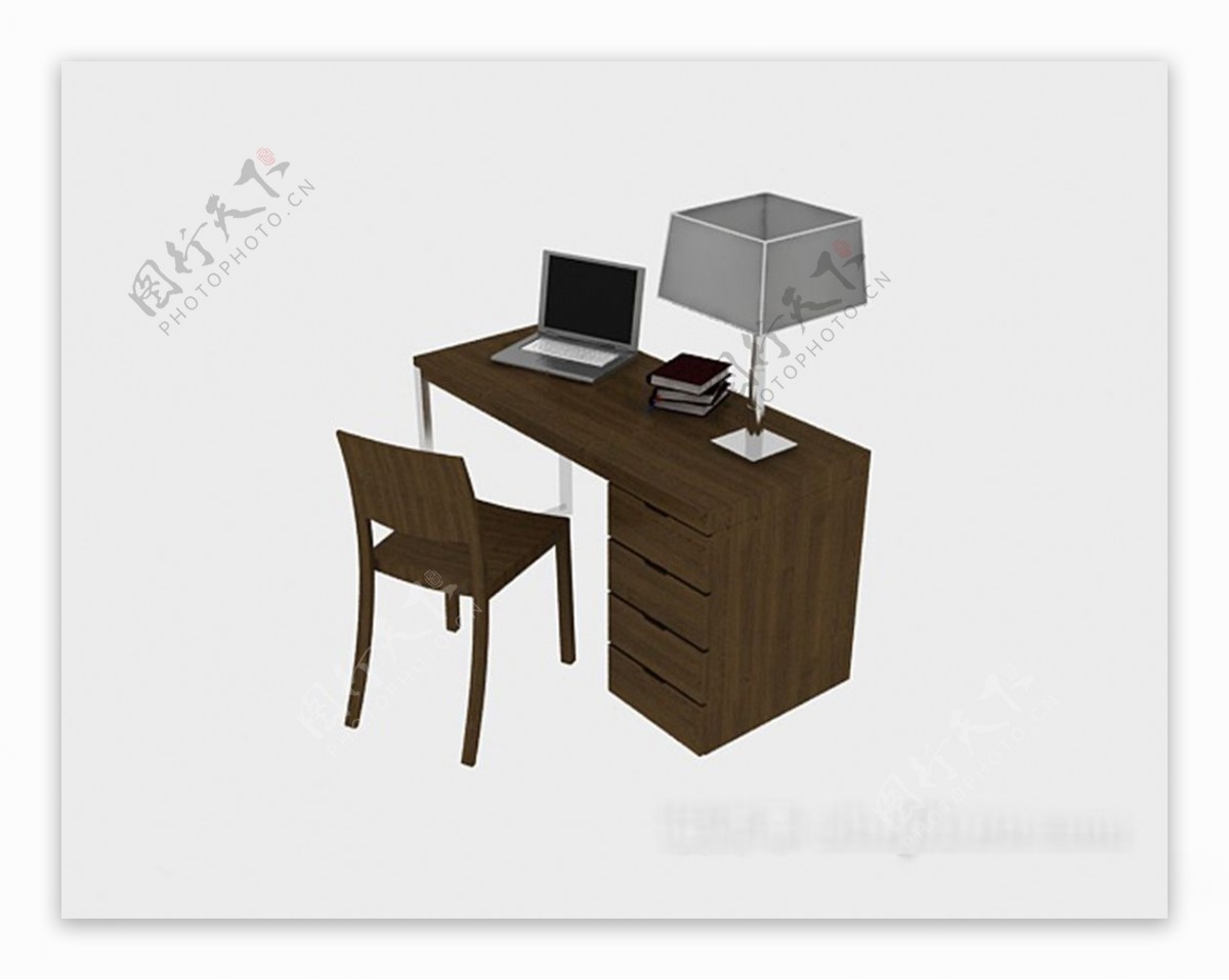休闲简约桌椅组合3d模型下载