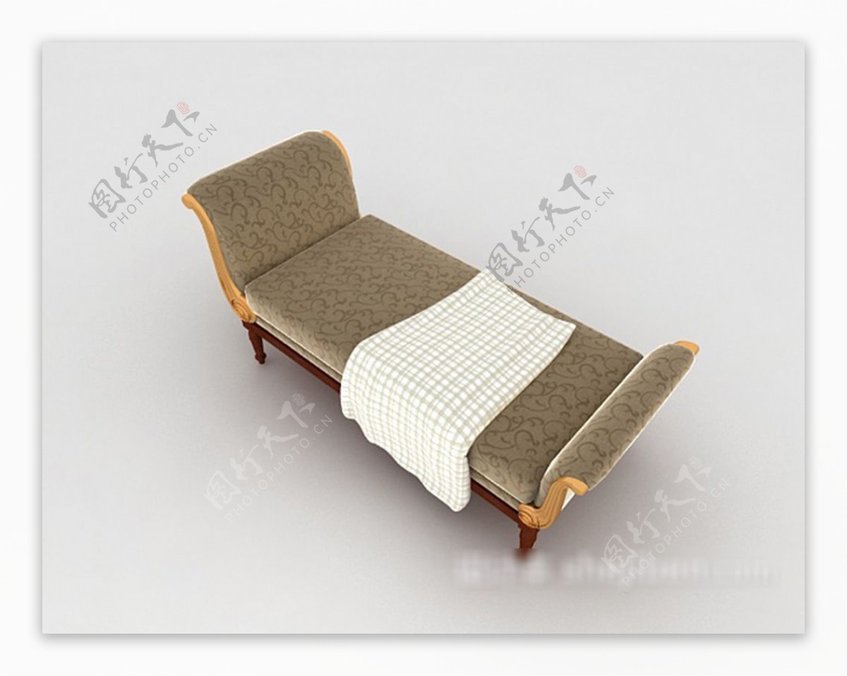 欧式花纹沙发躺椅3d模型下载