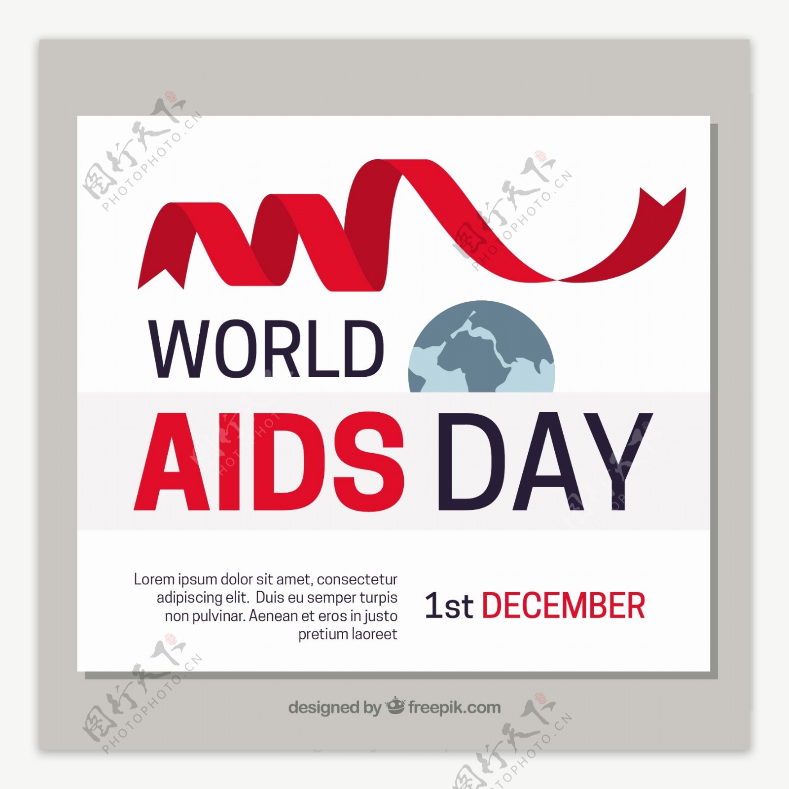 世界艾滋病日带红丝带的背景