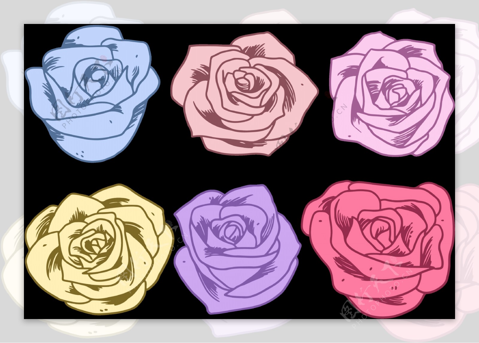 粉色玫瑰花插画图标免抠png透明图层素材