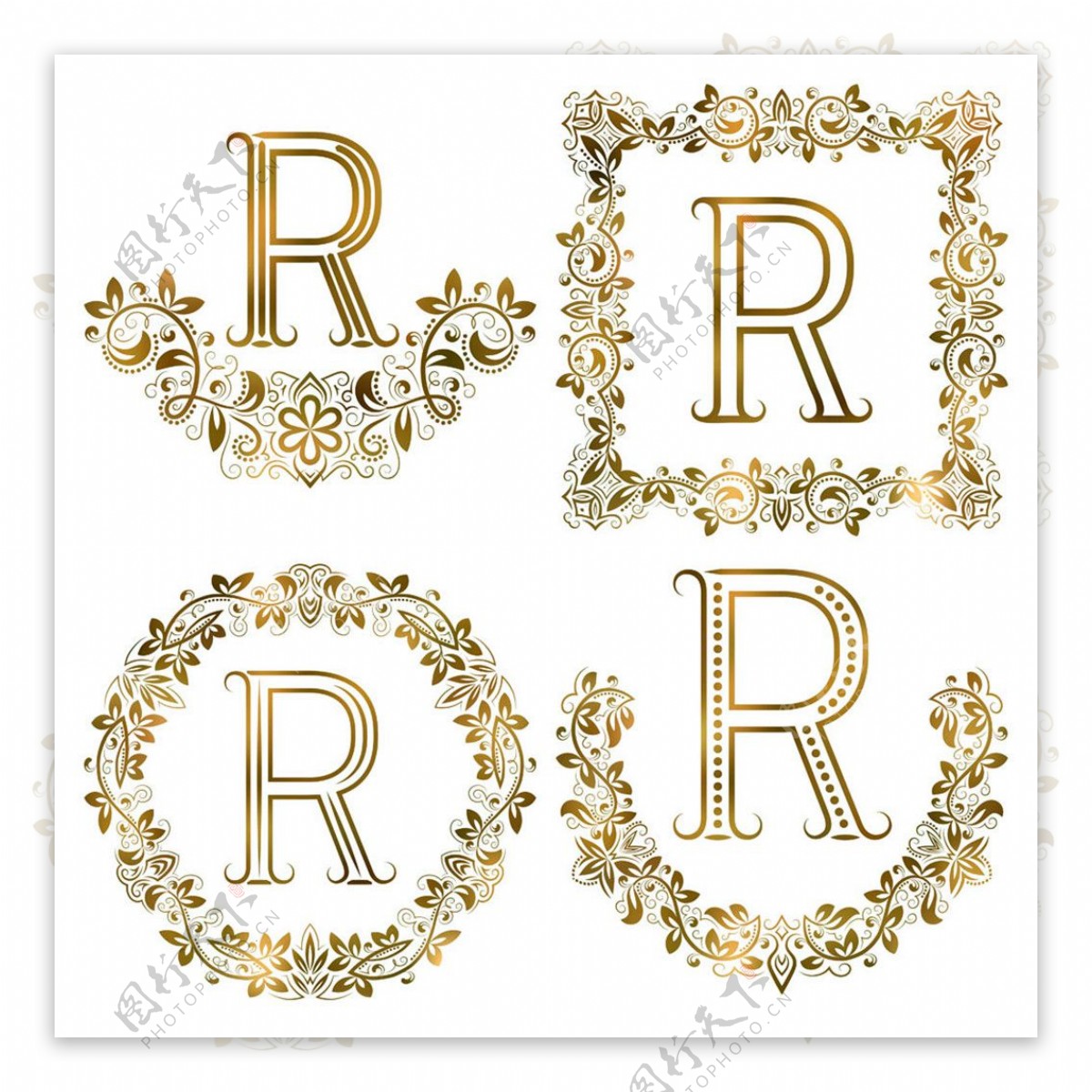 R花纹字母组合图片