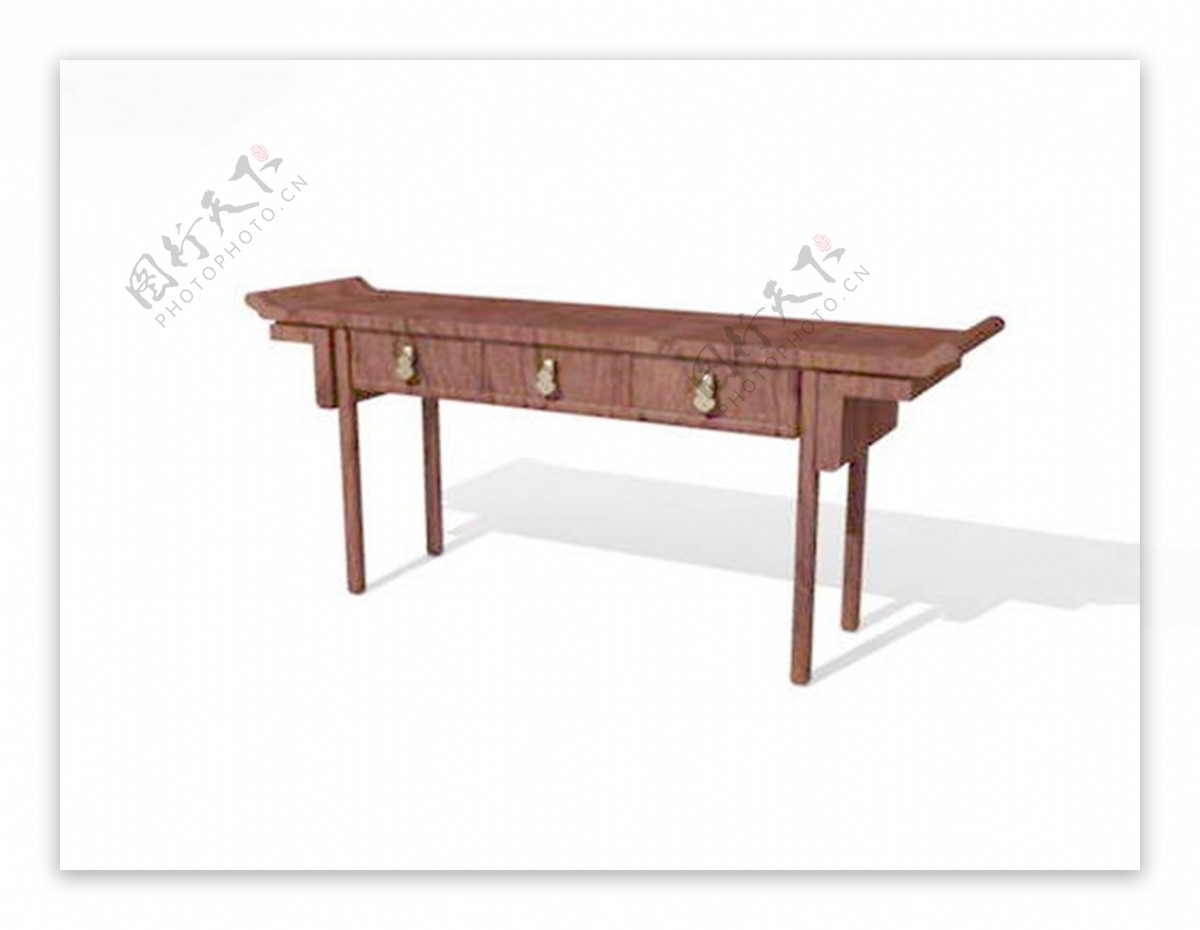 MAX中式桌子3d模型家具