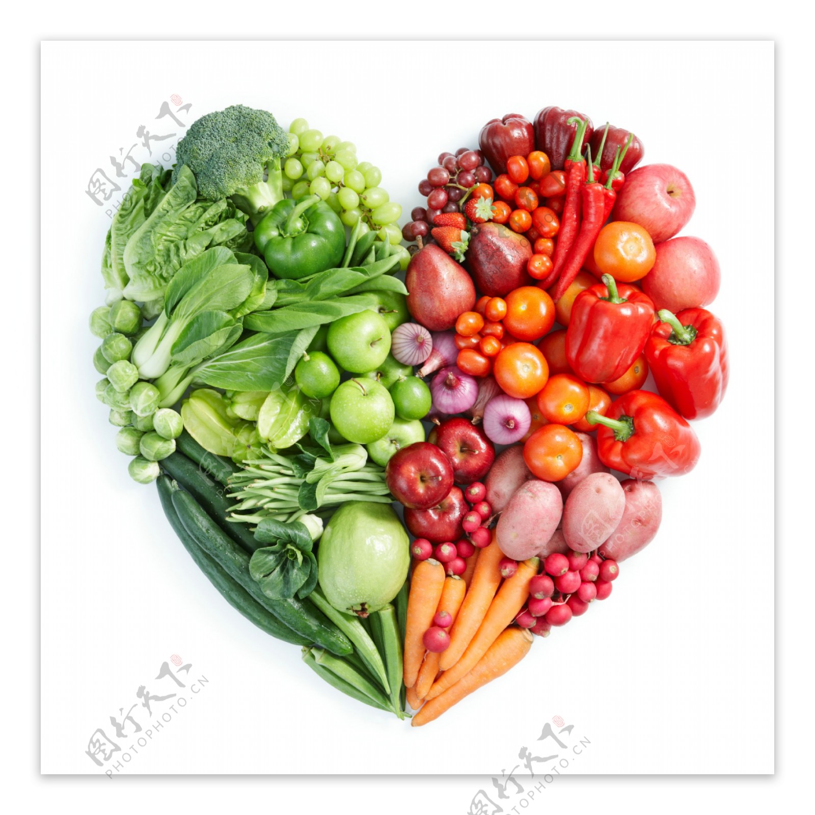心形新鲜水果蔬菜图片