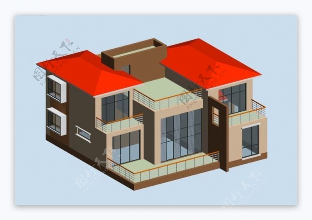 MAX独栋多层别墅3D模型