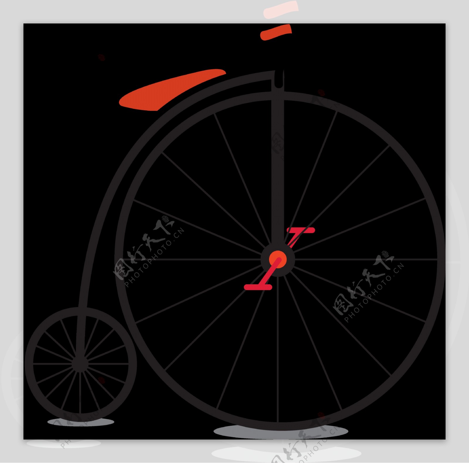 创意艺术单车插画免抠png透明图层素