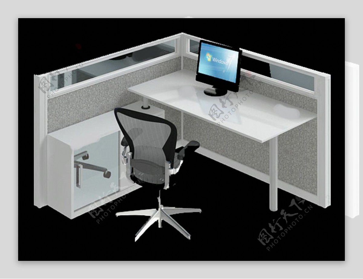 办公桌模型模板下载