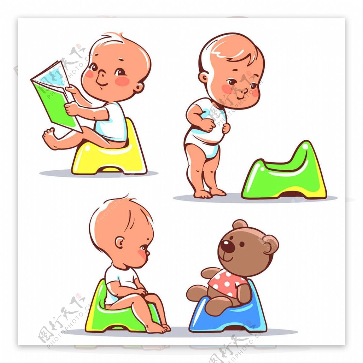 看书的宝宝漫画图片