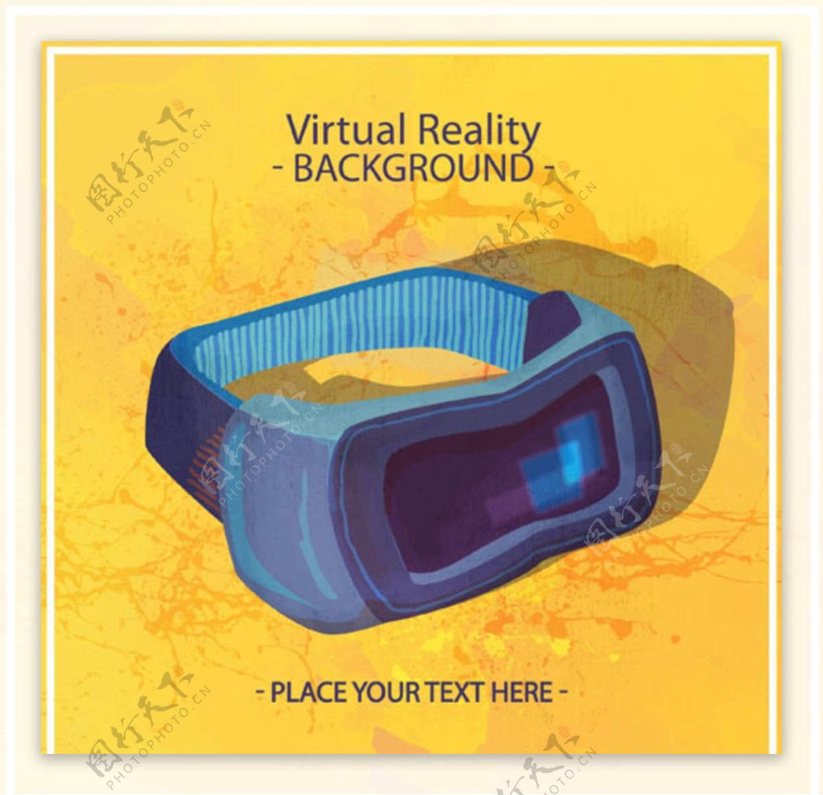 手绘水彩VR虚拟现实眼镜