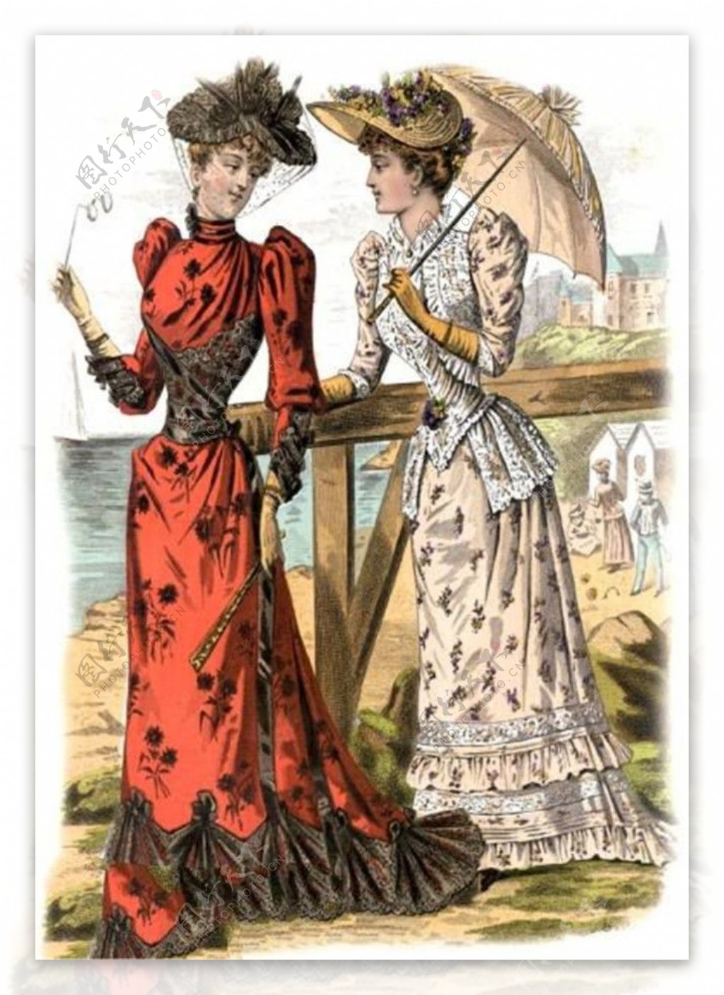 2款欧州女式长裙设计图