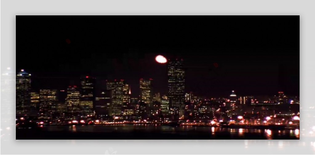 城市夜景月亮升起实拍视频素材