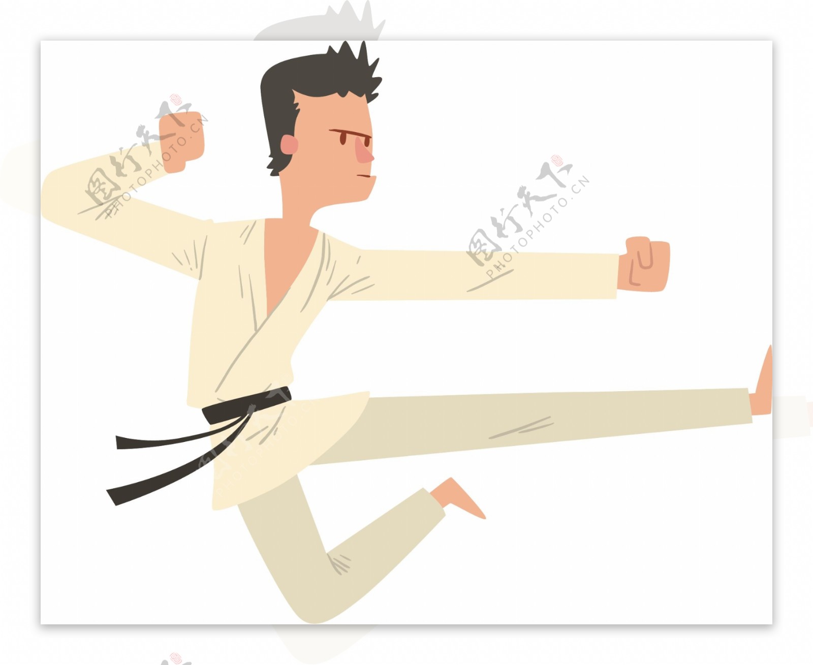 跆拳道卡通人物图片素材-编号10632489-图行天下
