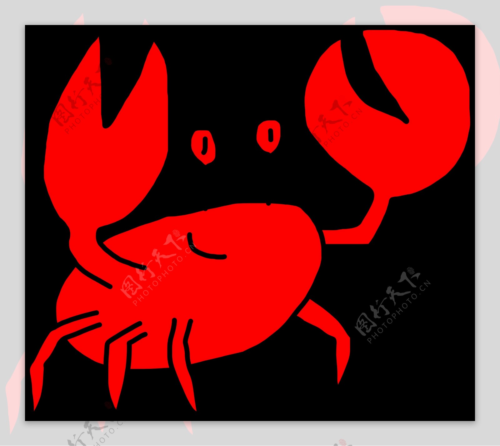 手绘红色螃蟹图片免抠png透明图层素材