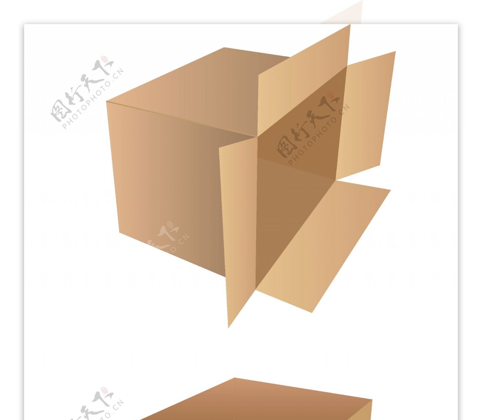 三维包装运输框纸箱图标矢量图标