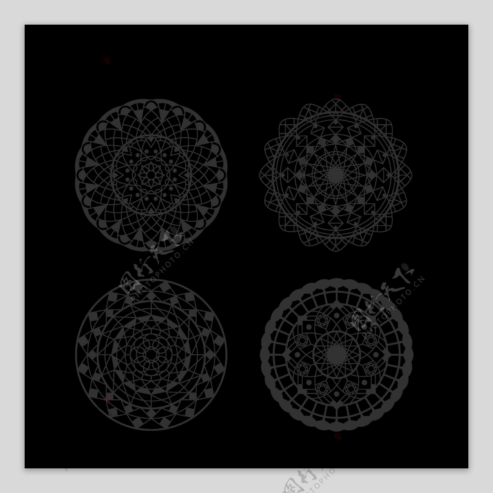 曼陀罗抽象圆形花纹免抠png透明图层素材