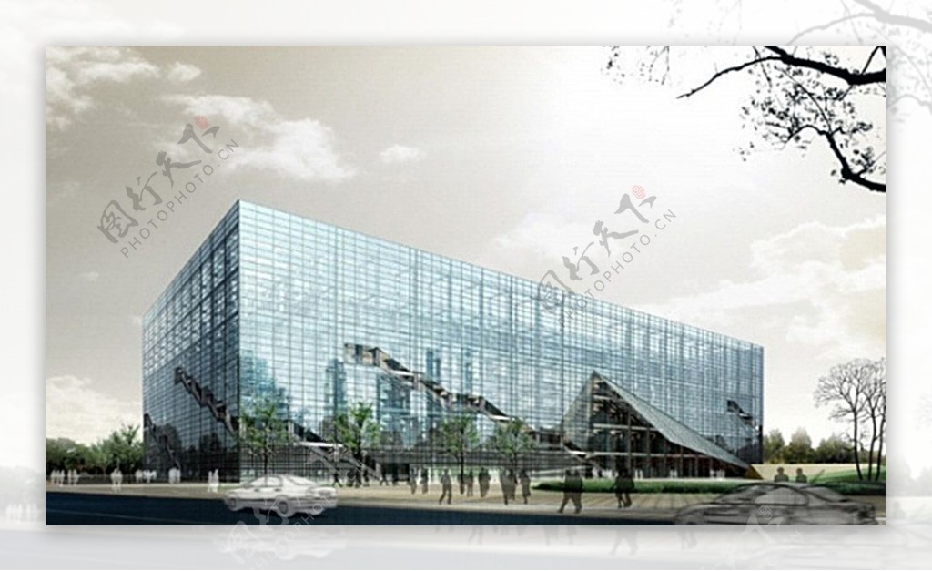 玻璃建筑大厦3D模型图片