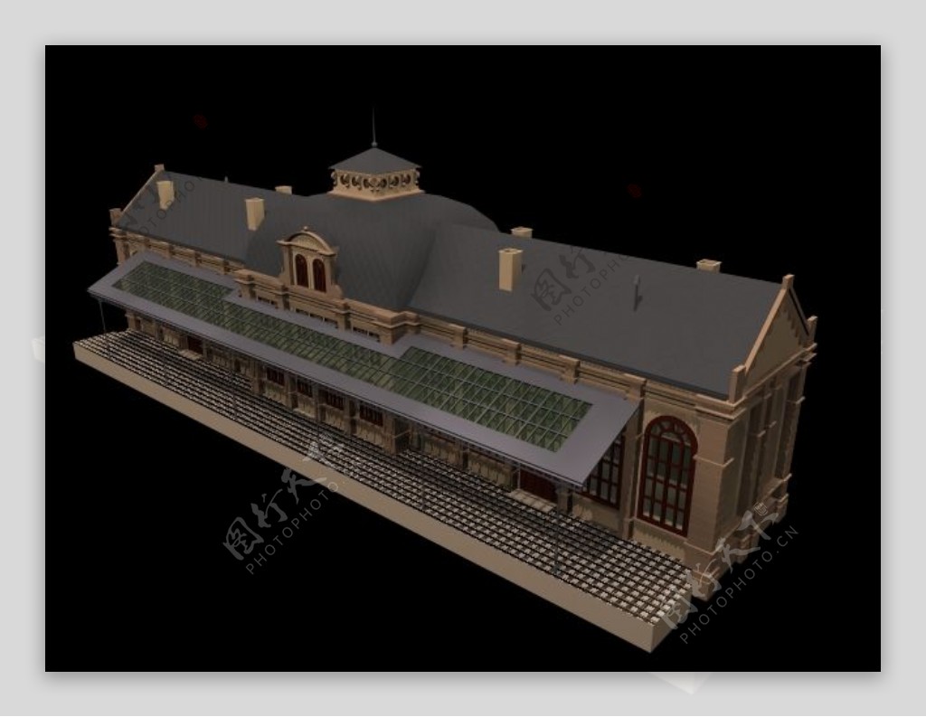 D火车站模型
