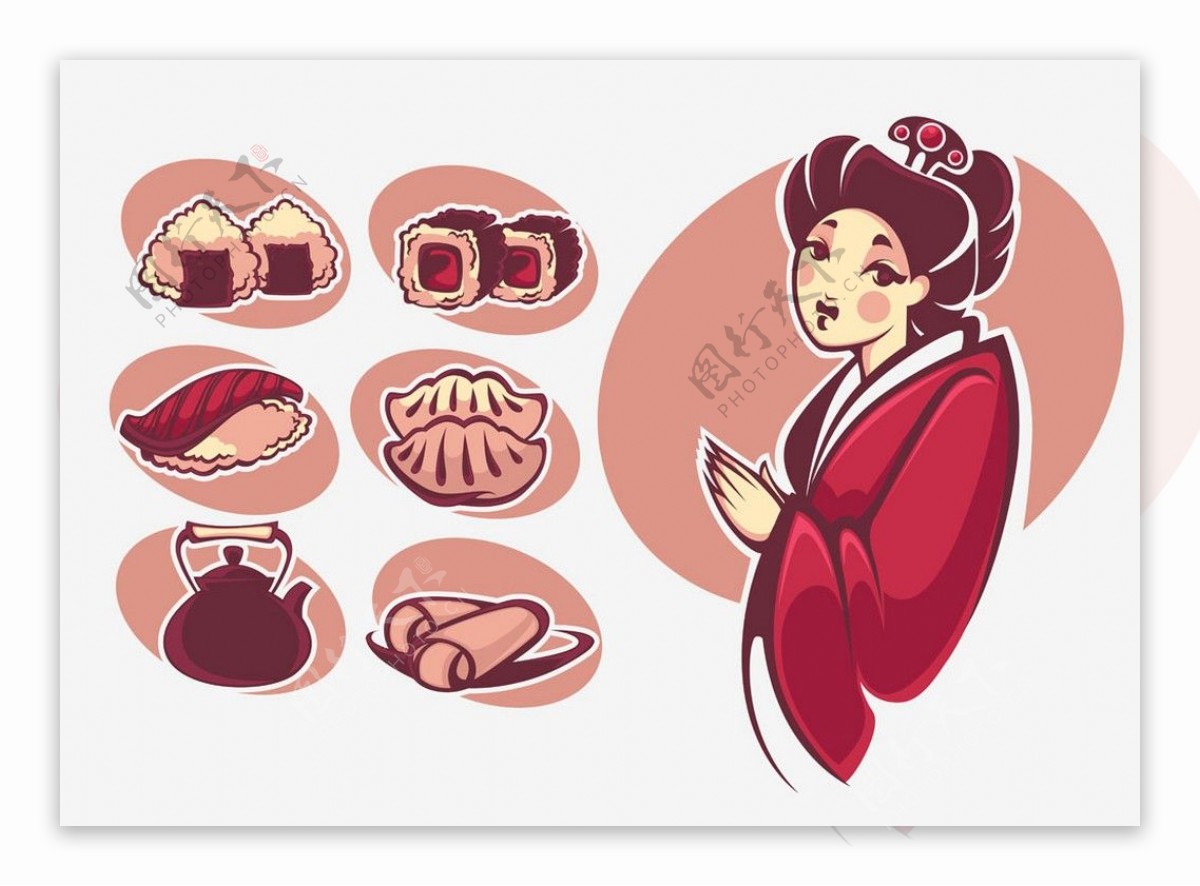日本美食与美女图片