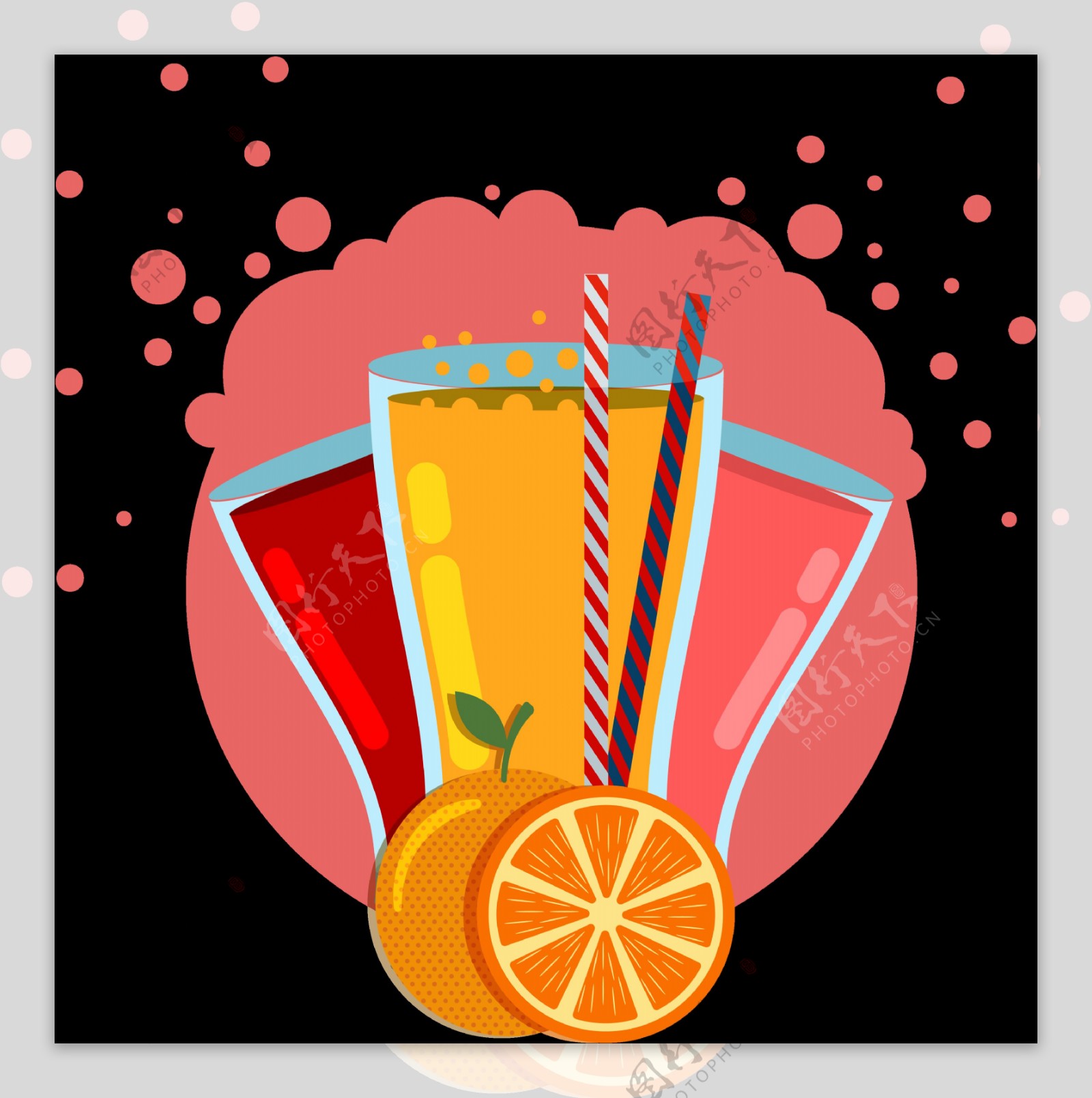 橙汁果汁插画图标免抠png透明图层素材