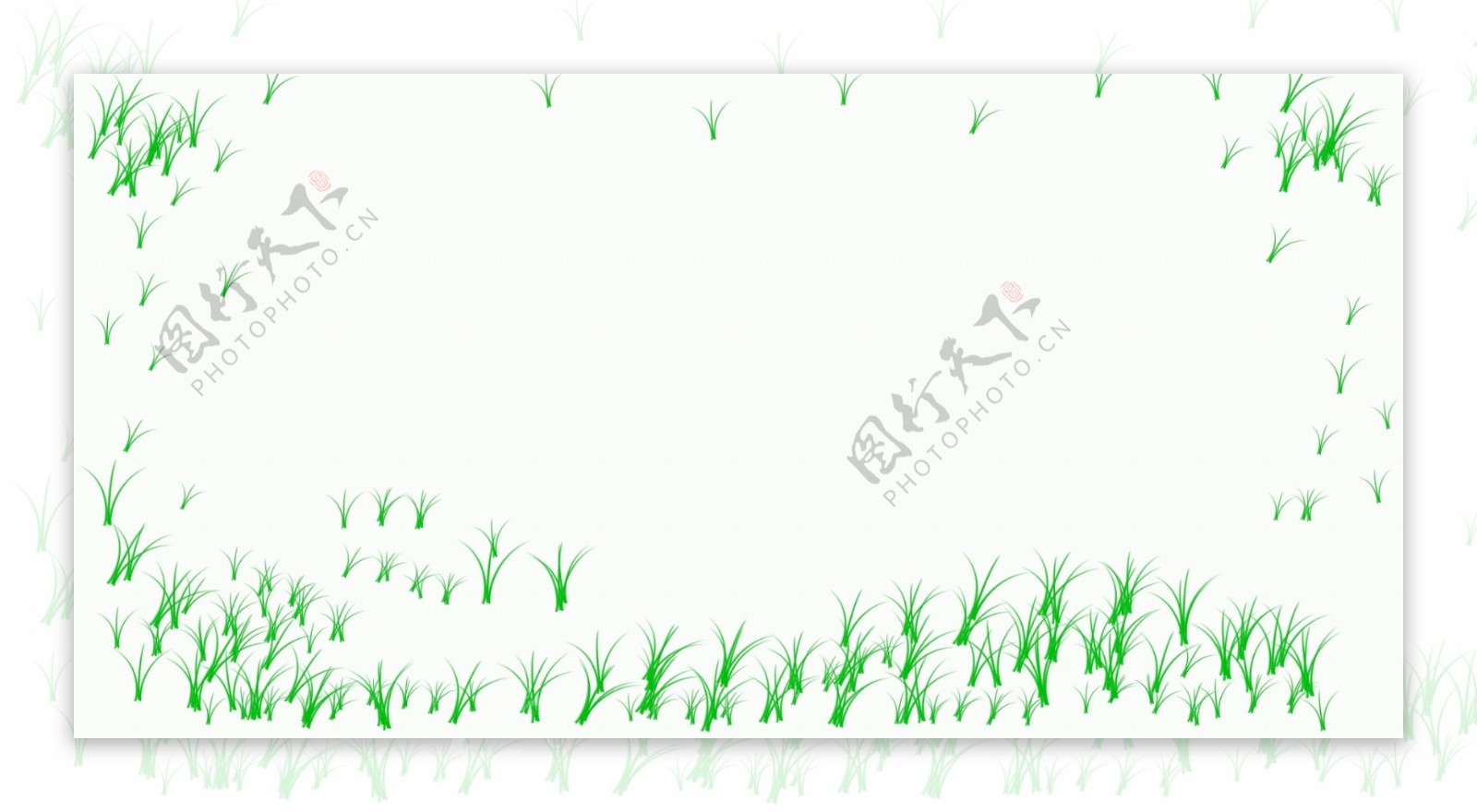 清淡的绿草地背景可以做为相框淡淡