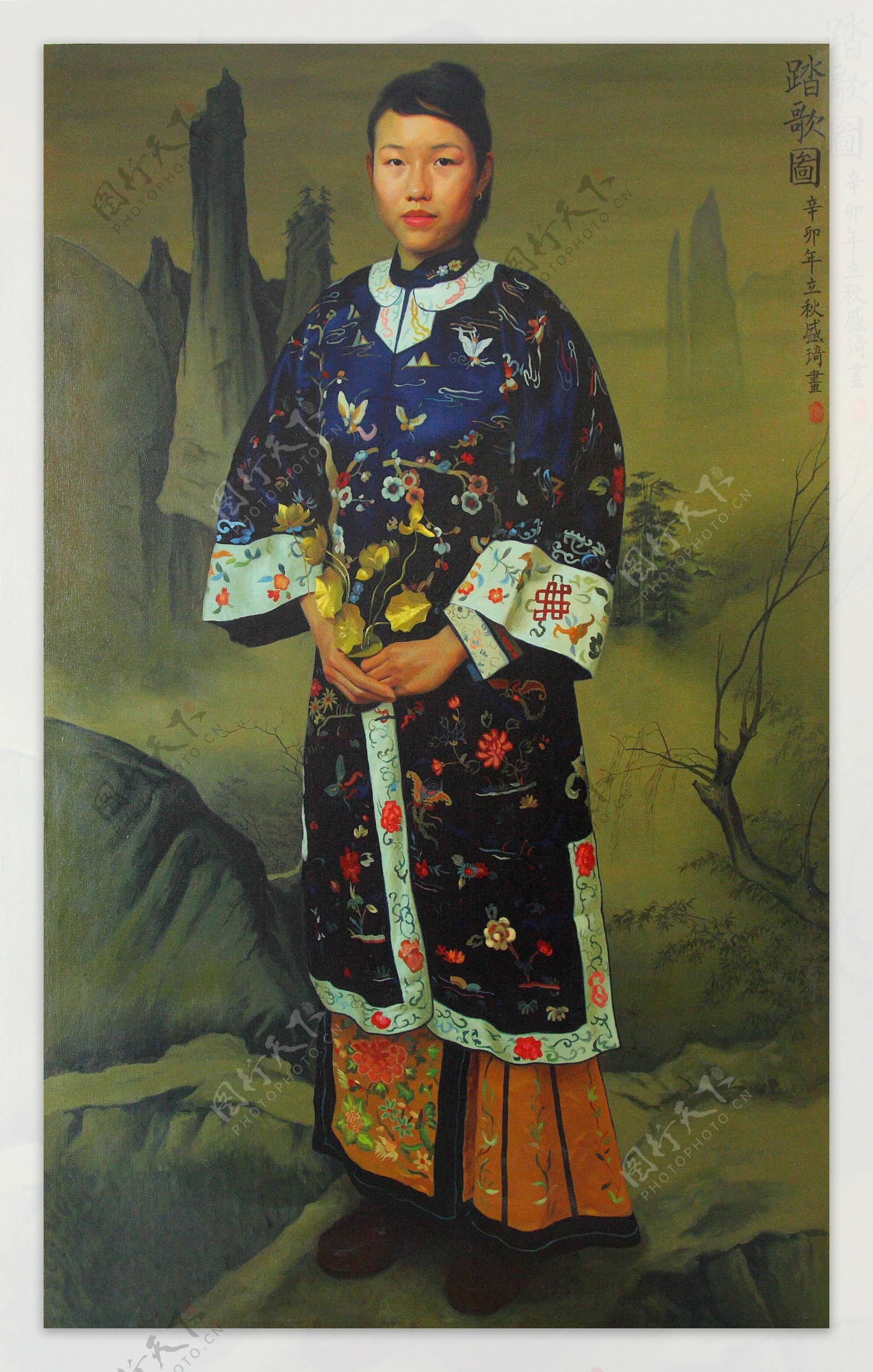 中国古代女性油画图片