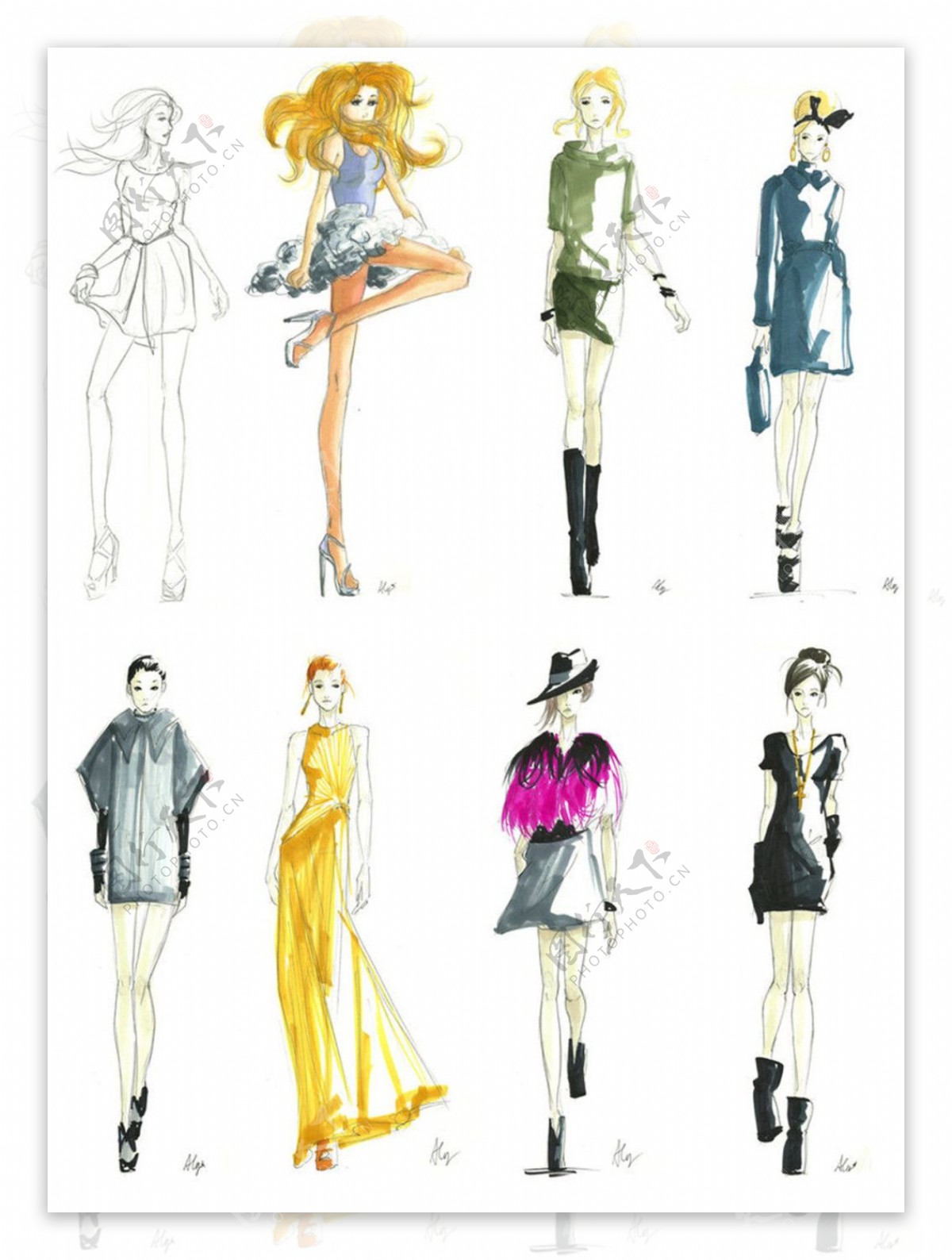 8款时尚女装设计图