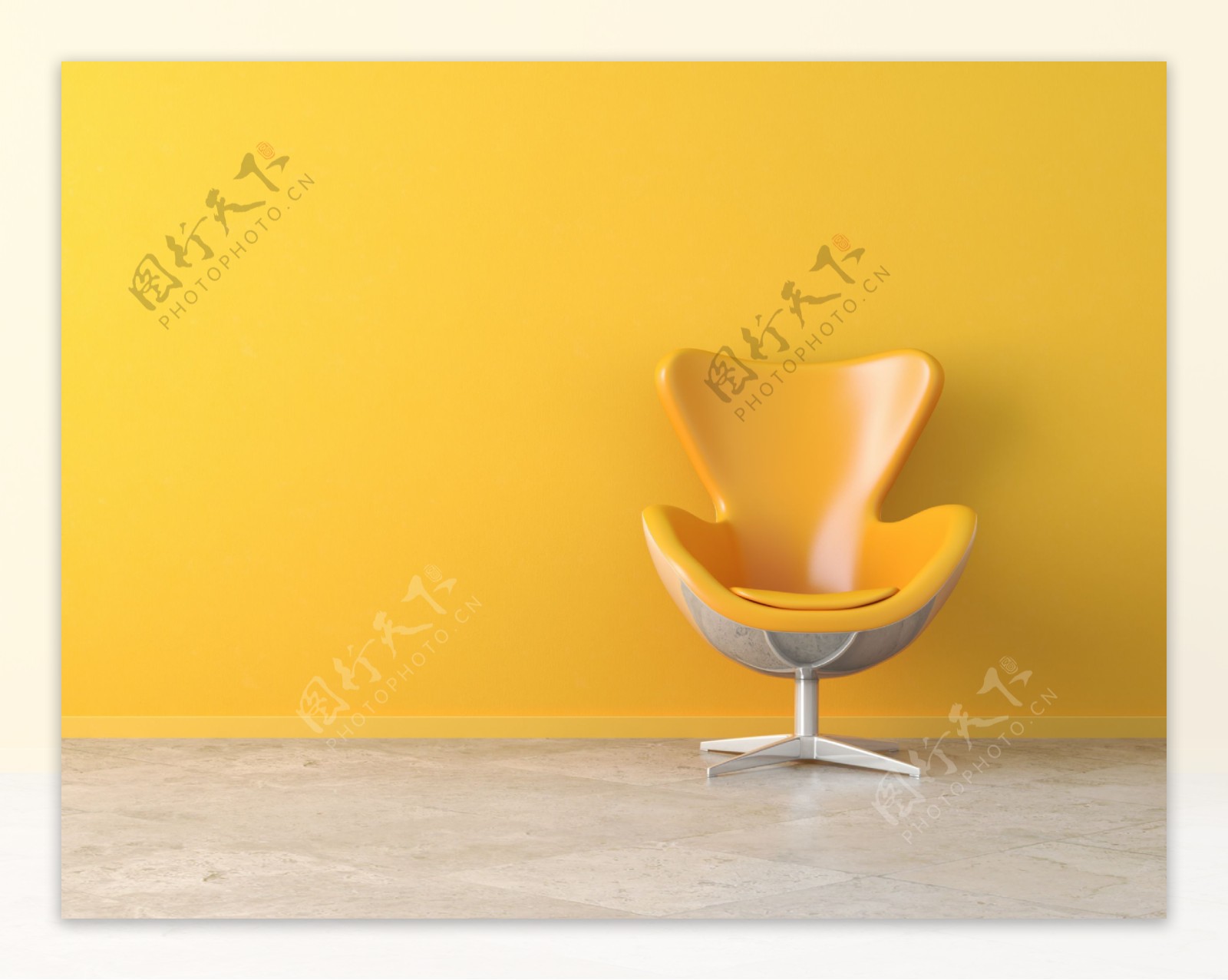 时尚个性的黄色沙发椅图片