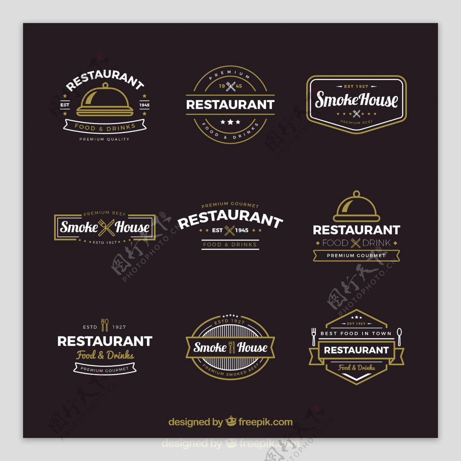 复古餐厅标志收集