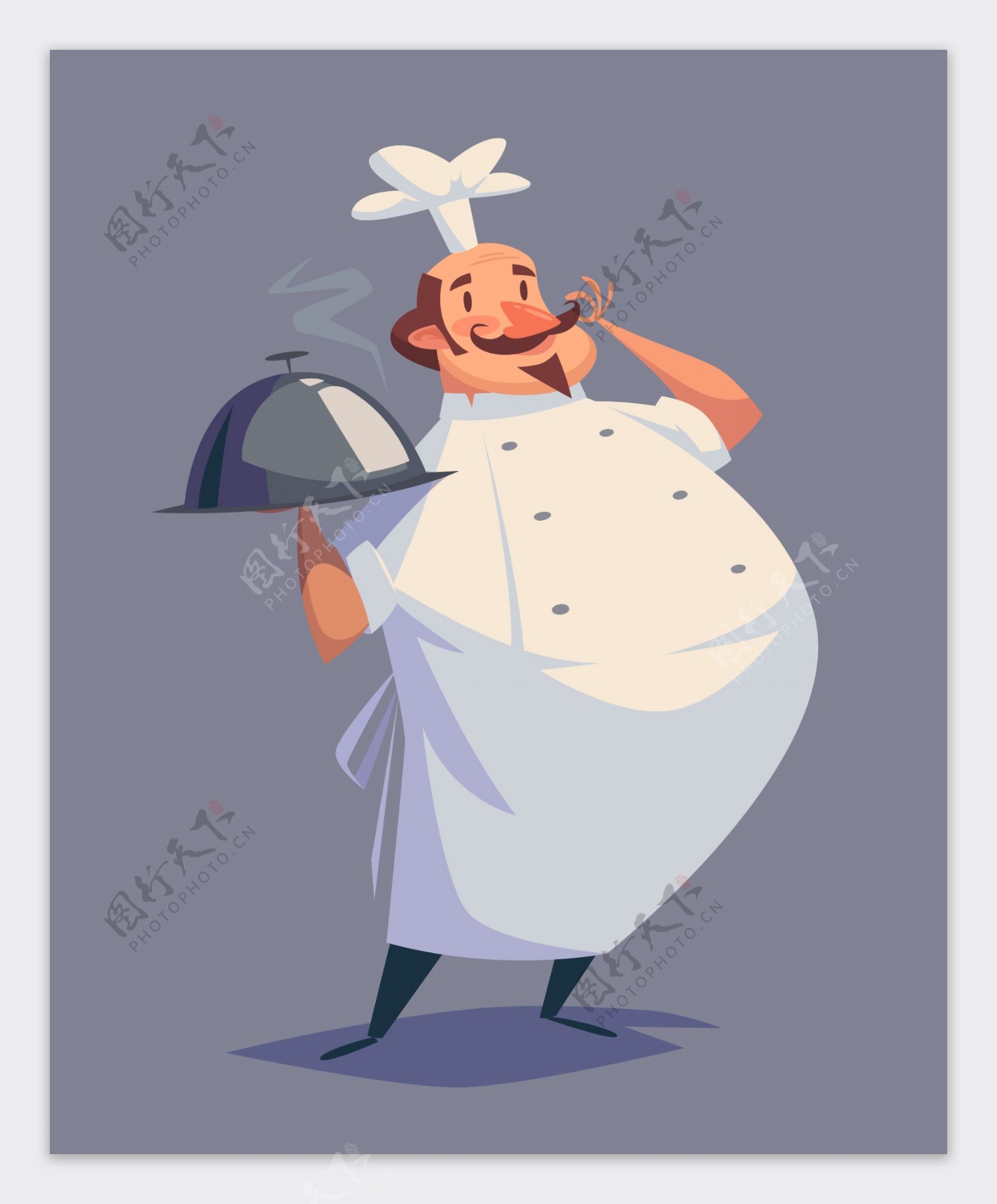 胖厨师卡通插画