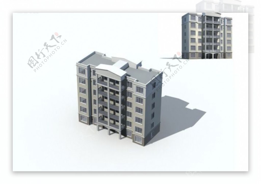 现代新式住宅小区建筑3D模型图