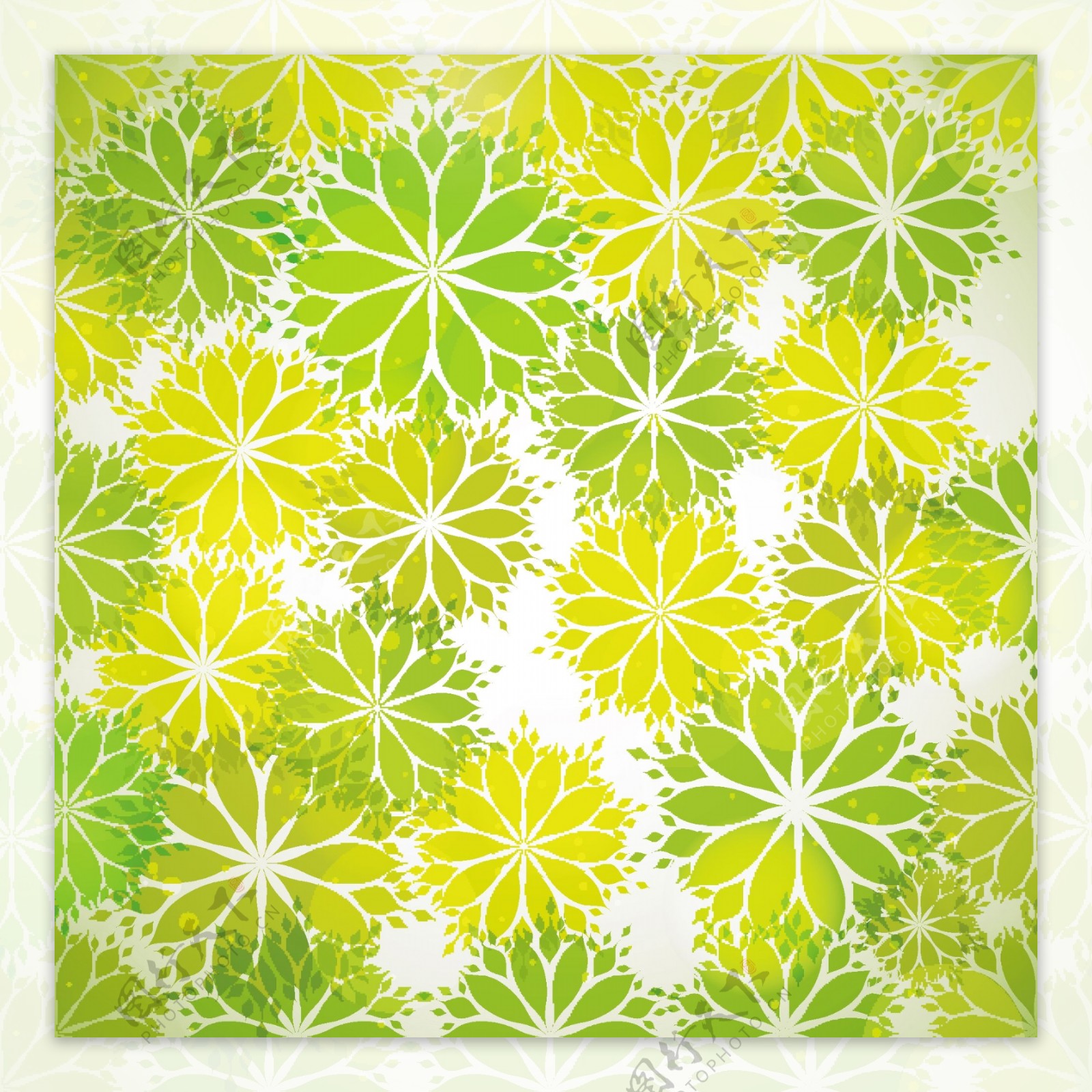 绿色抽象花朵装饰图案背景