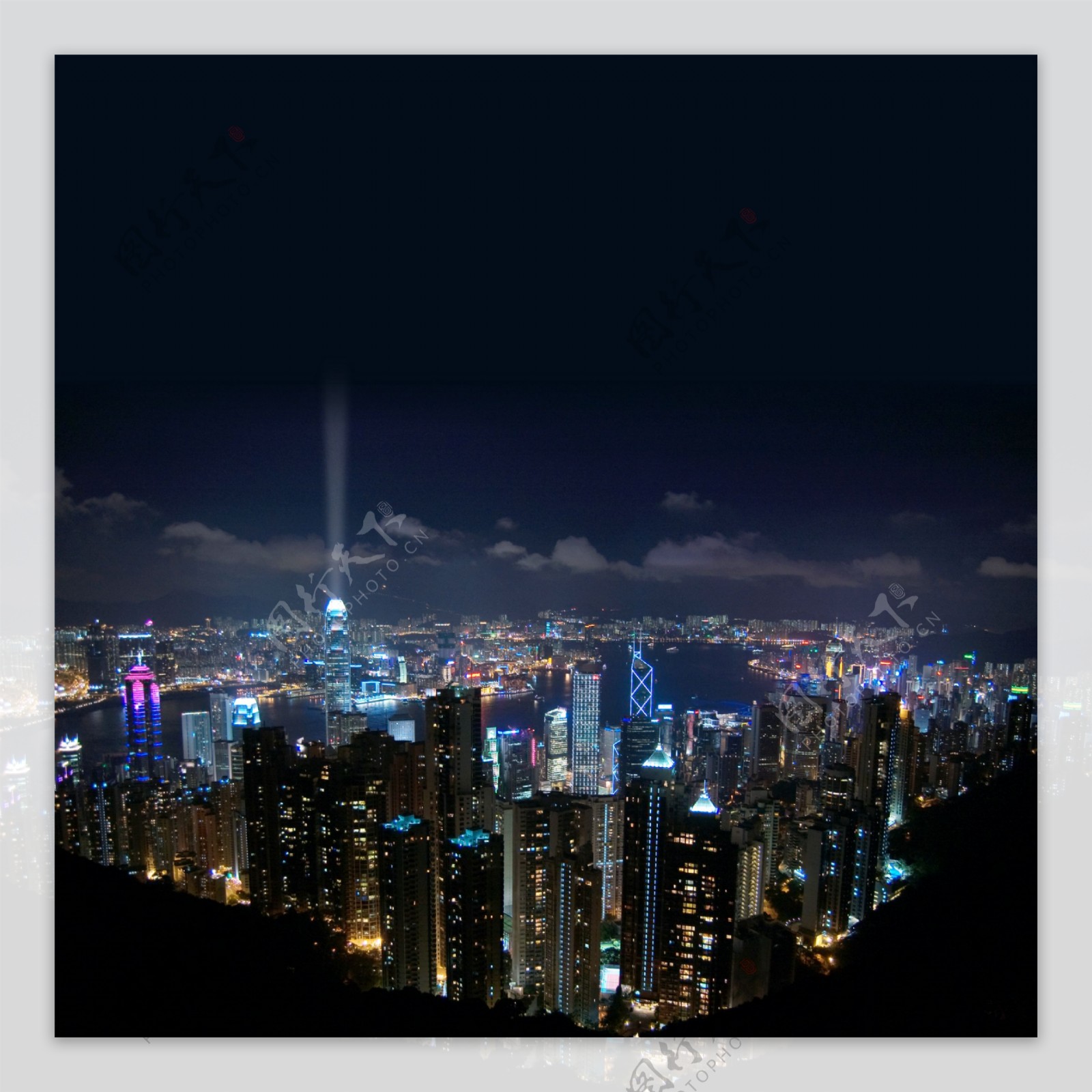 香港城市楼房夜景图片