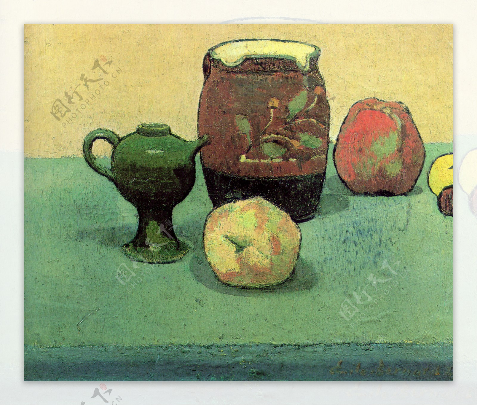 油画桌面水果装饰画