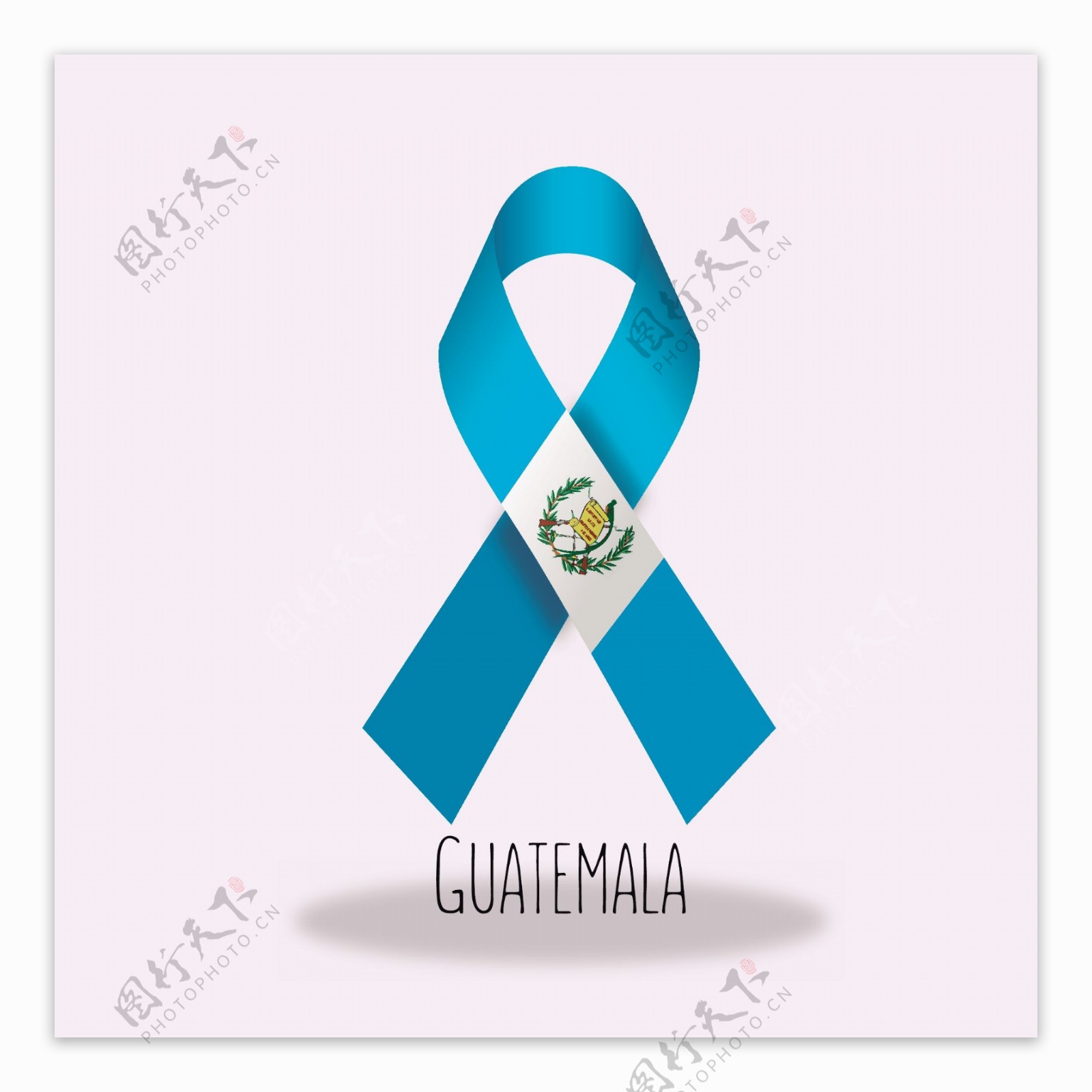 危地马拉国旗丝带设计矢量素材