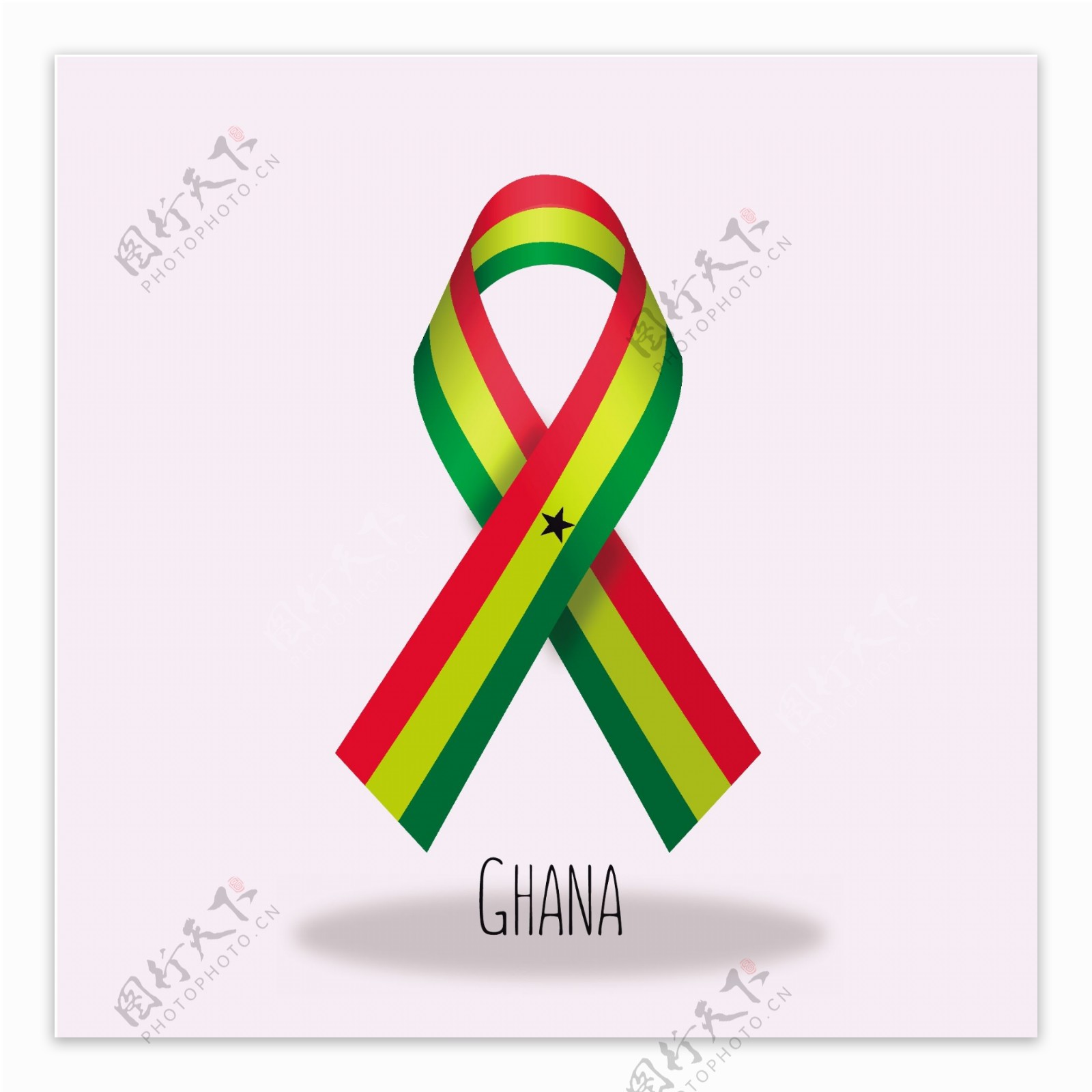 加纳国旗丝带设计矢量素材