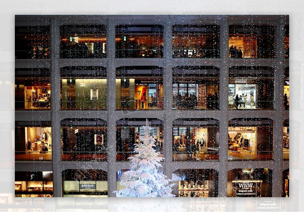 建筑商店装饰圣诞购物中心购物中心中心