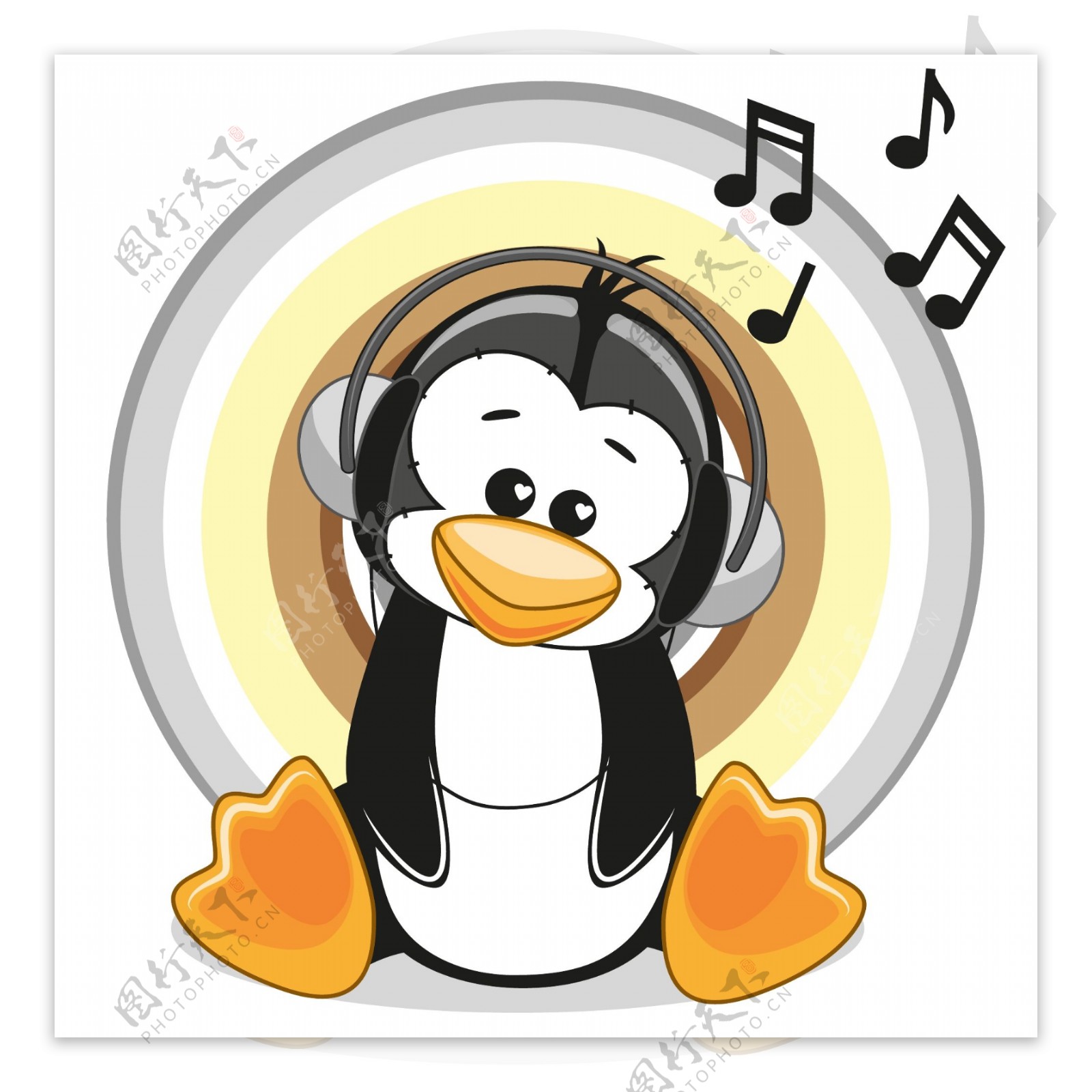 听音乐的企鹅
