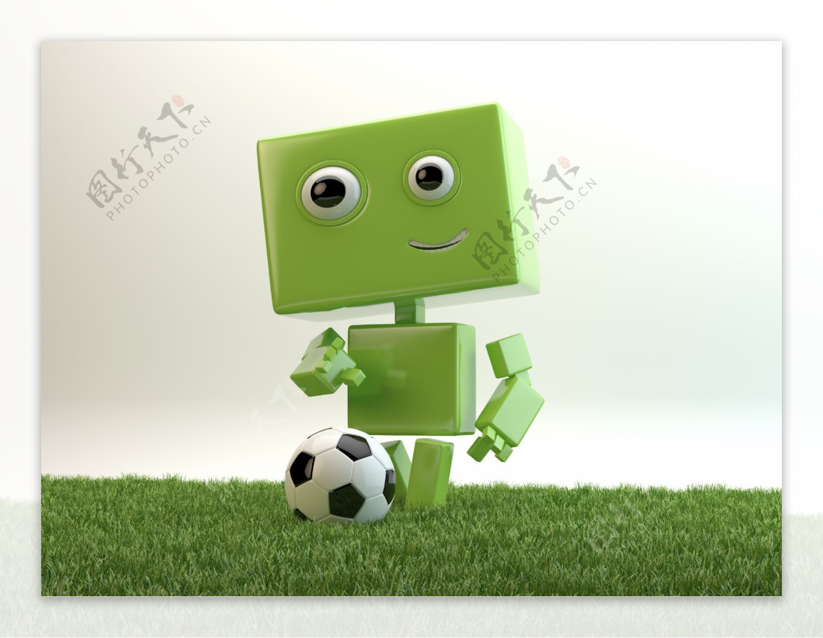 踢足球的立体小人图片